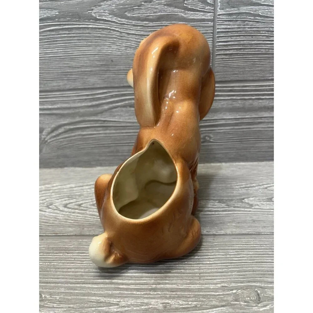 Vintage Ceramic Cocker Spaniel Puppy Dog Planter 7.5” Midcentury Figurine - Picture 3 of 9